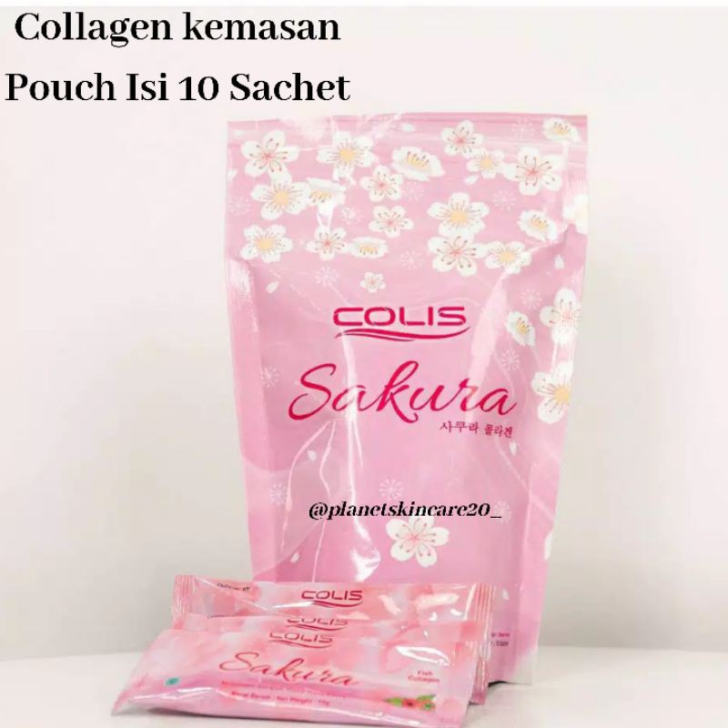 COLIS SAKURA COLLAGEN KEMASANA POUCH ISI 10 SACHET