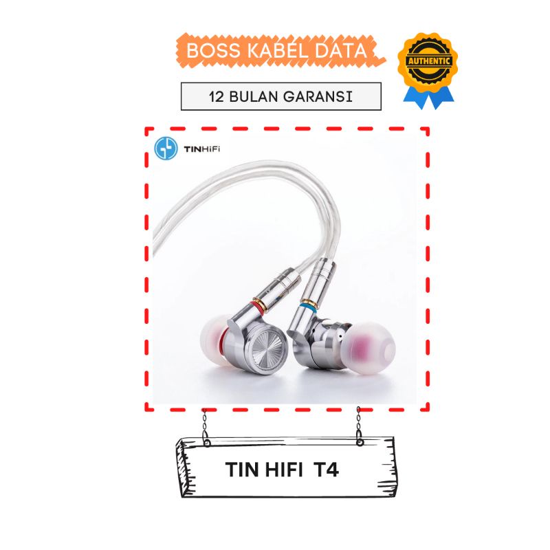 TIN HIFI T4 Earphone 10Mm CNT Dinamis Driver HIFI Earphone MMCX Kabel Original Garansi
