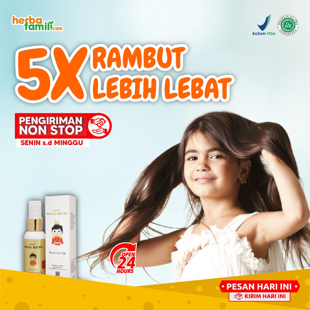 Naufa Royal Richy -  Serum Multivitamin Minyak Kemiri Penumbuh Penyubur &amp; Penebal Rambut Anak Bayi &amp; Dewasa