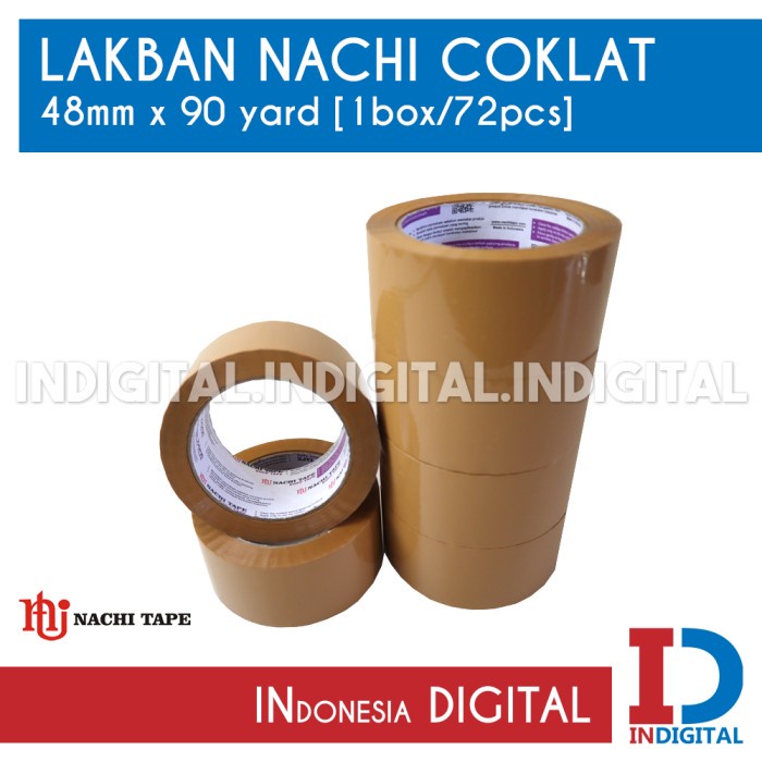 

Lakban OPP Coklat NACHI TAPE NACHINDO 48mm 90 Yard 1 BOX 72 ROLL