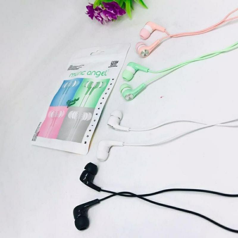 HEADSET MACARON MUSIC ANGEL HANDFREE EARPHONE MUSIC ANGEL