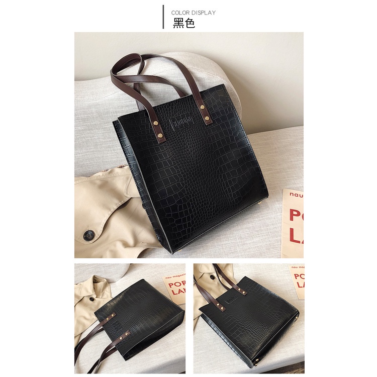 TB-27 tas bahu shoulder bag kulit crocodile leather wanita import korea jepang