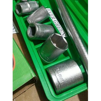 ➴ KUNCI SOK set 10 pcs Ukuran Shock 8 - 24 mm : Stang Gagang Kunci Sok L + Mata Kunci Shock 8 - 24 m