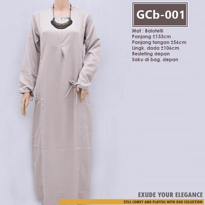 AVI Dress / Gamis polos bahan Balotelli Linen / GCb