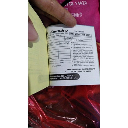 

Nota Custom 2 Ply, Ada Nomer Seri, Ukuran 8 x 10 cm, Pembelian Harus 80 Buku