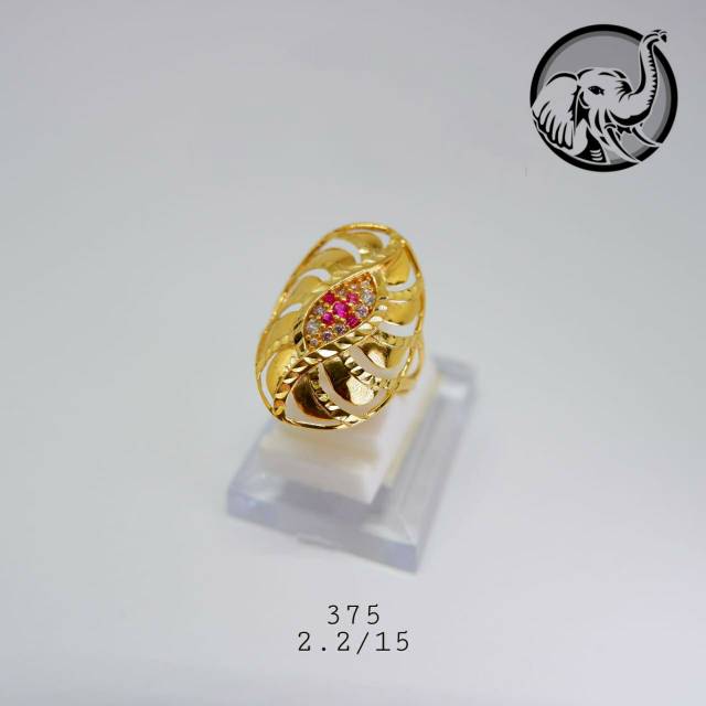 2,2gr Cincin Model Permata Emas Asli Kadar 375 kodeN12215