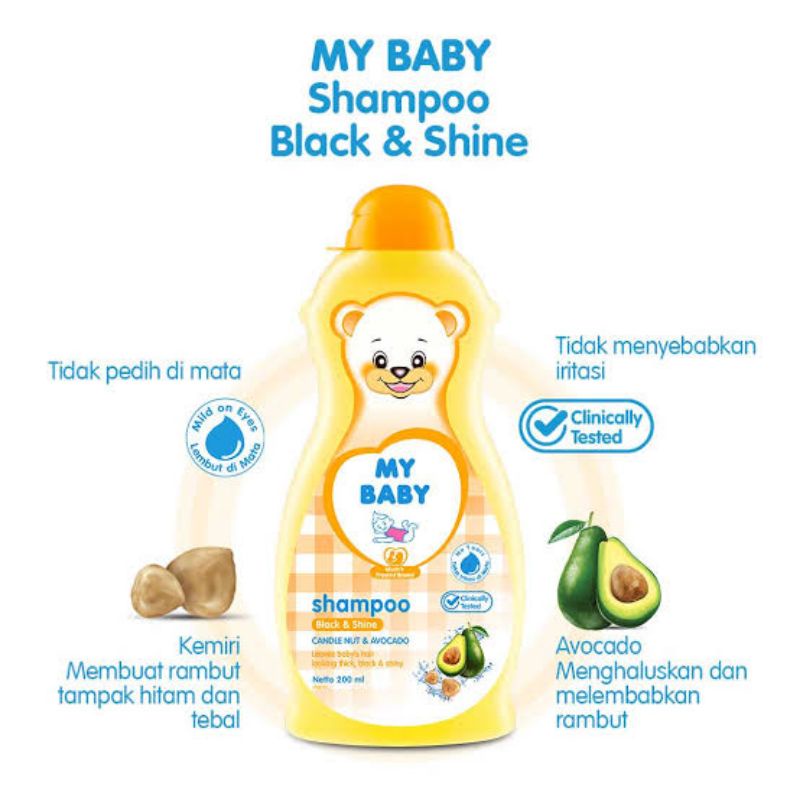 My Baby Shampoo Soft &amp; Smooth Bayi - MYbaby Shampo Black &amp; Shine Bayi