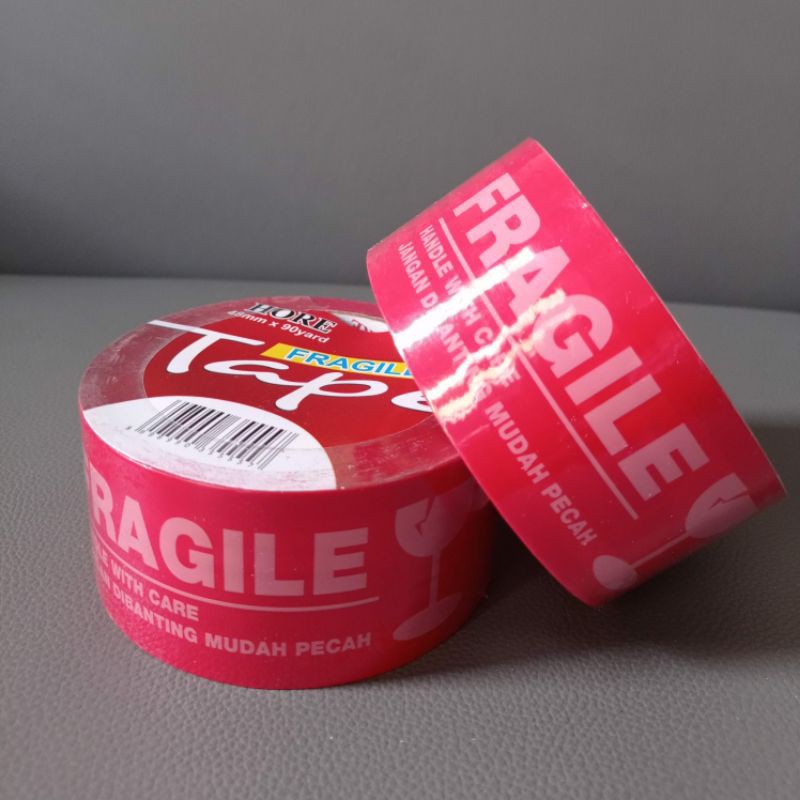 

Lakban Fragile Jangan Dibanting Hore 48 mm x 90 yard