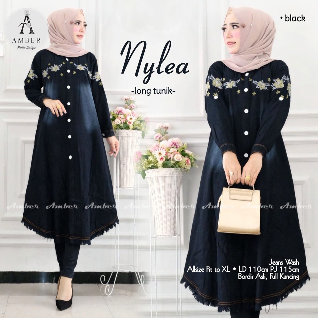 nylea long tunik baju muslimah jumbo tunik levis jeans wanita murah