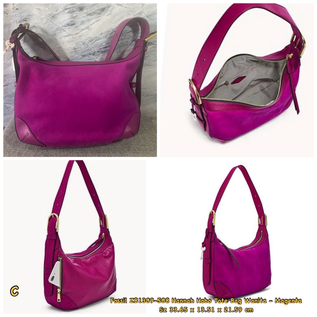 Fossil ZB1309-508 Hannah Hobo Tote Bag Authentic