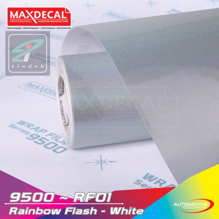 STICKER MAX DECAL RAINBOW FLASH WHITE PUTIH STIKER MOBIL WRAPPING PREMIUM