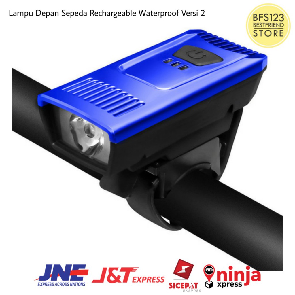 Lampu Depan Sepeda Rechargeable Waterproof Versi 2