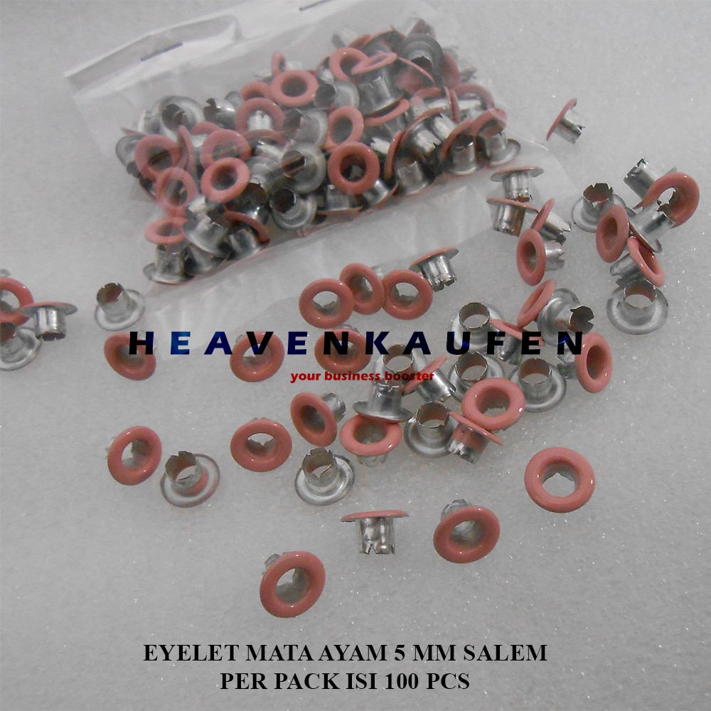 Mata Ayam Eyelet Mata Itik 5 mm Warna Peach Salem Harga Per Pack isi 100 Pcs