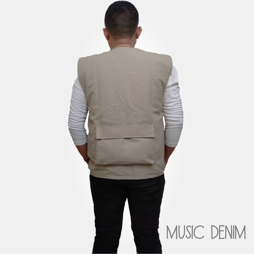 Rompi Motor Vest Canvas Modis Original Music Denim Terbaru Terlaris