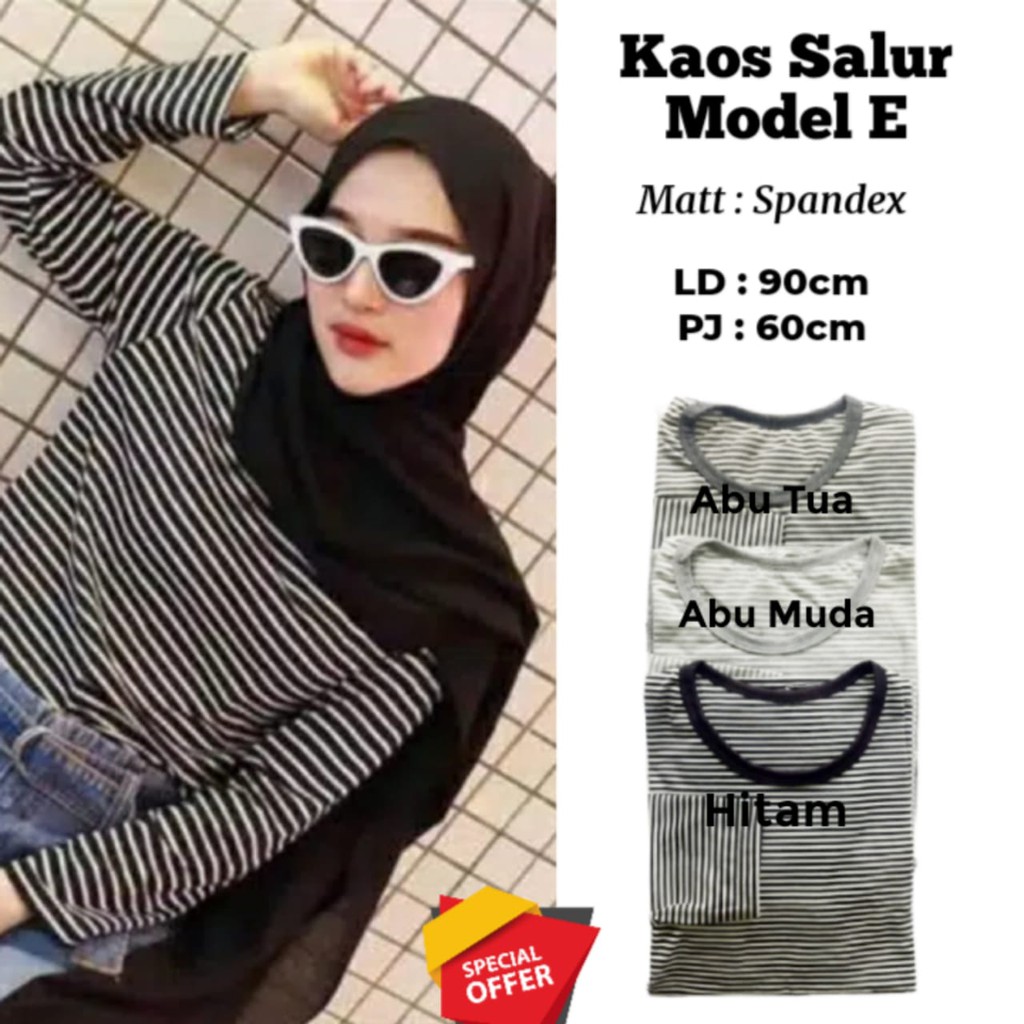 DISKON  KAOS SALUR LENGAN PANJANG WANITA - KAOS SALUR PANJANG