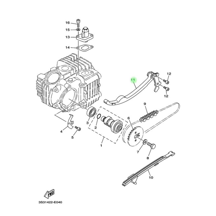 LIDAH KARET TENSIONER ATAS VEGA R NEW JUPITER Z LAMA BURHAN ASLI ORI YAMAHA 2P2 E2241 00