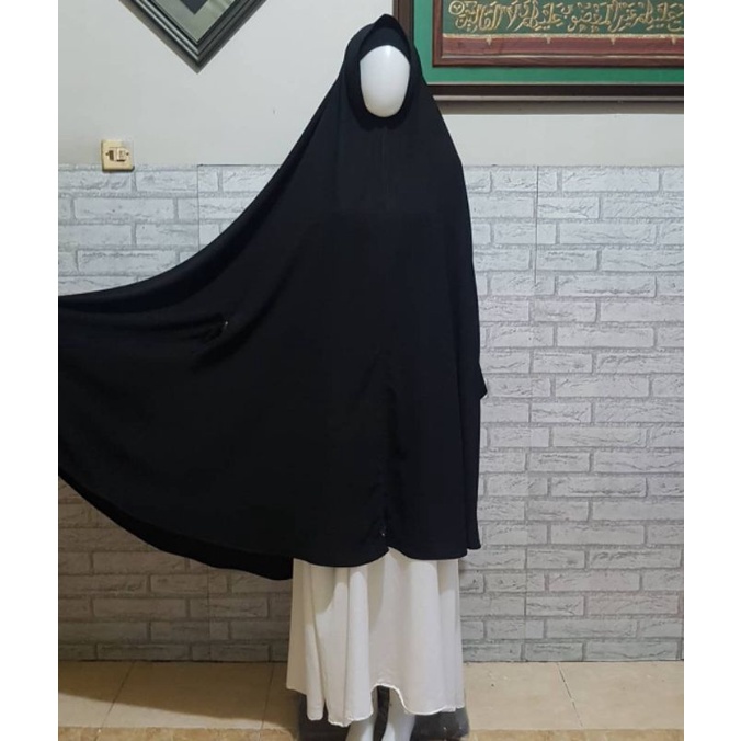 Khimar kurung nonpet bahan exo bonanza sultan warna jetblack by Lily hijab