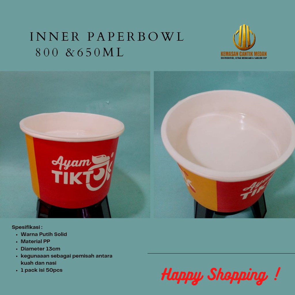 Inner/Sekat Paper Bowl 650 & 800ml