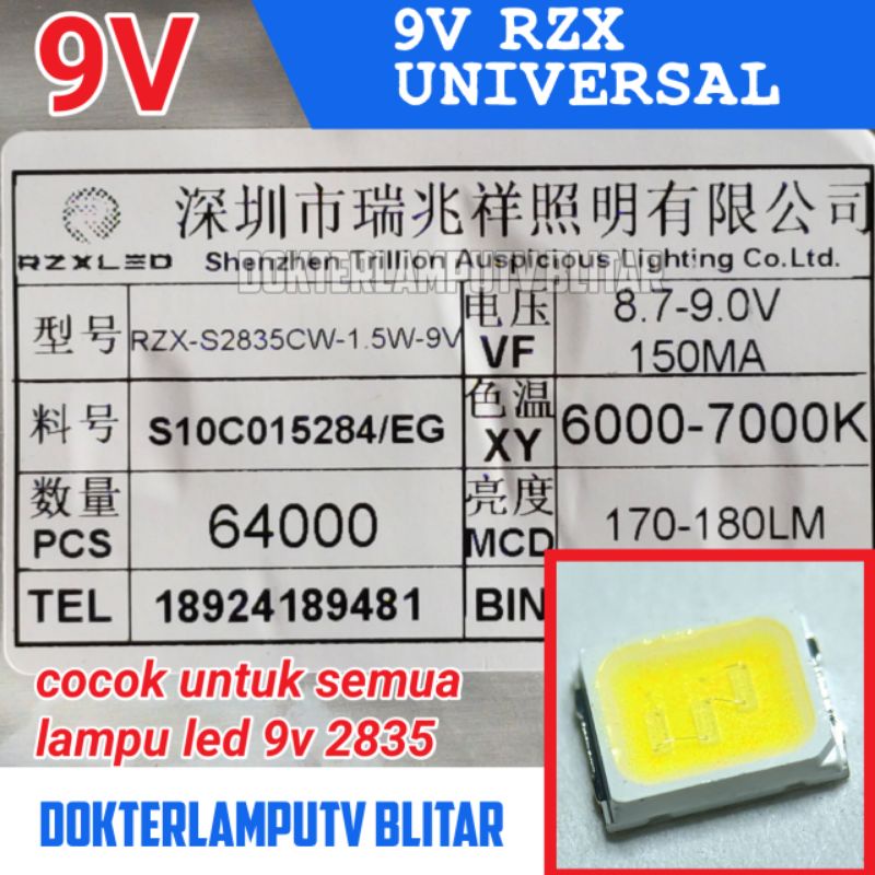 LED SMD UNIVERSAL 9V 2835 RZX UNTUK LED AC DOB LAMPU LED PHILIPS OSRAM PANASONIC DLL