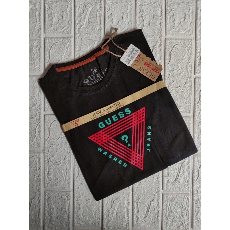 Kaos Pria Casual Guess BM Original murah Meriah Lengan Pendek