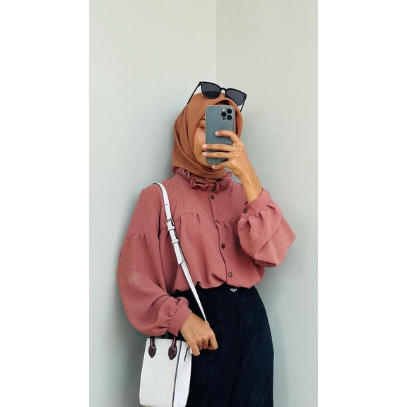 ARINA BLUS | LADY CRINCLE KOREAN TOP | ATASAN WANITA-1