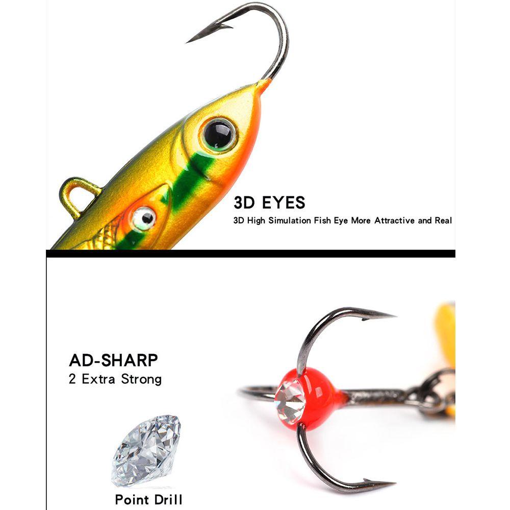 Top 10g /20g Ice Fishing Lure Kualitas Tinggi Balancer Walleye Lead Hard Hook