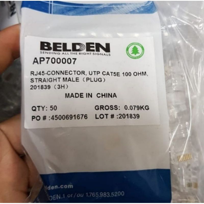 Connector RJ45 Cat 5e Belden Konektor RJ45 Cat5e Belden Ori