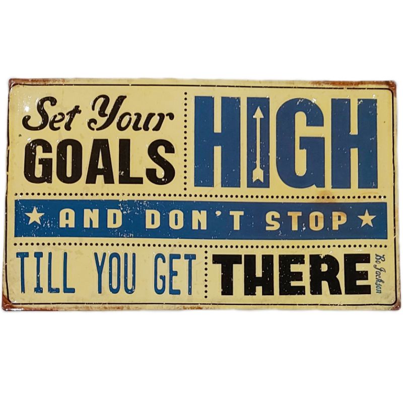 PAJANGAN HIASAN DINDING SET YOUR GOALS HIGH 25.5x15.5 cm