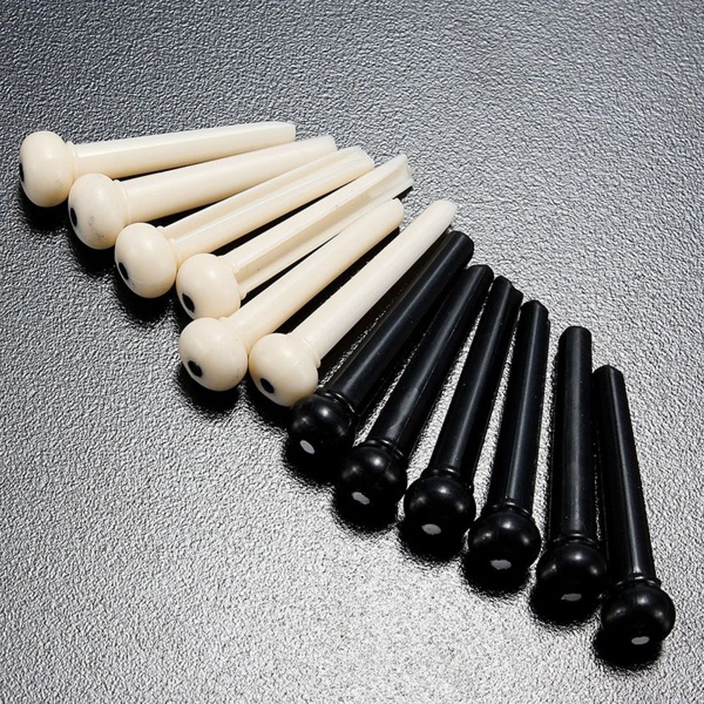 REBUY White/Black Nut Classica Bridge Pins Saddle Portable Plastic Guitar Accessories 6-String Guitar/Multicolor