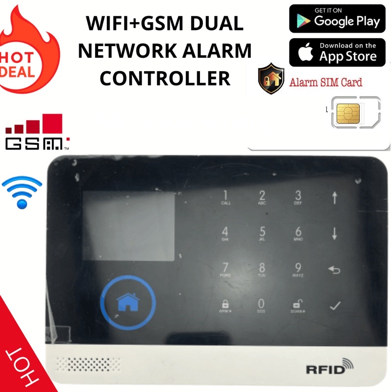 Wireless home securty system GSM alarm 433mhz vip608 untuk rumah gudang dll