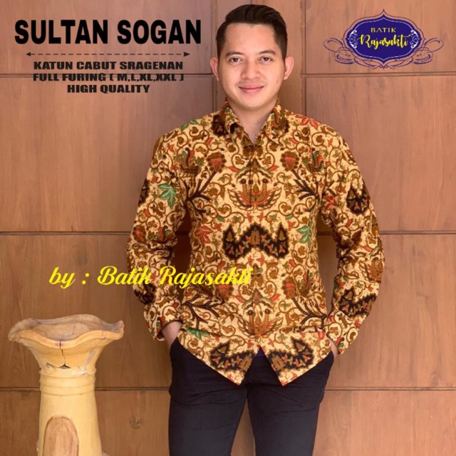 Batik Pria SULTAN SOGAN Katun Cabut Sragenan Full Furing Termurah