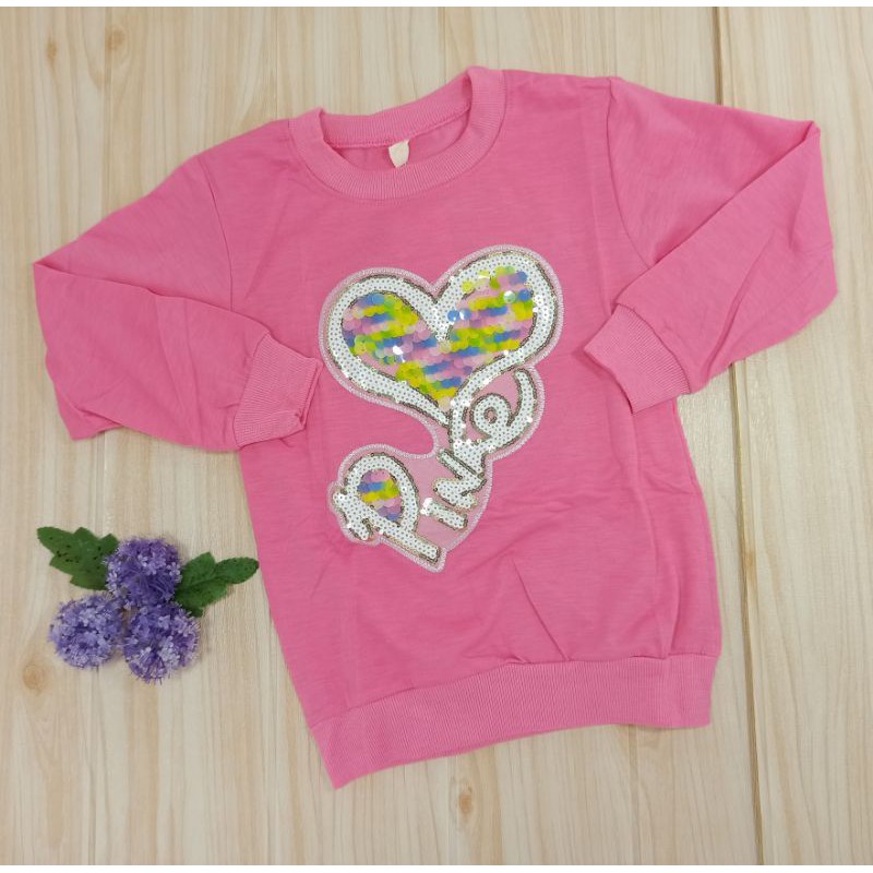 [Ss-3005] Sweater Anak 2-5tahun, Atasan Anak Sequin Usap Import, Keren, Kaos Anak Lengan Panjang