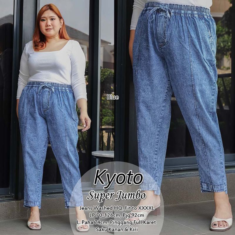 Jeans boyfriend wanita - celana boyfriend wanita jumbo bb maks 100 kg