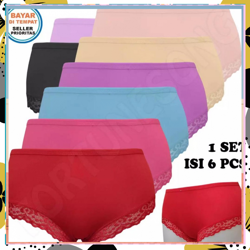 6pcs celana dalam wanita renda - cd cewek Perempuan dewasa import termurah