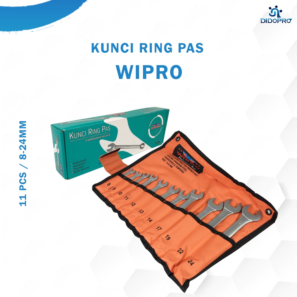 Kunci Ring Pas Set 11 Pcs Wipro