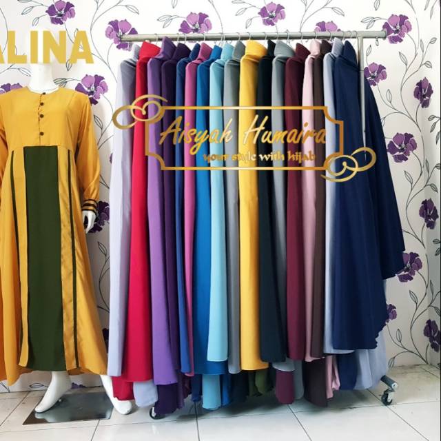 Alina aisyah humaira asyifa lany gamis syar'i gamis wolfis gamis mewah simple umroh adem nyaman