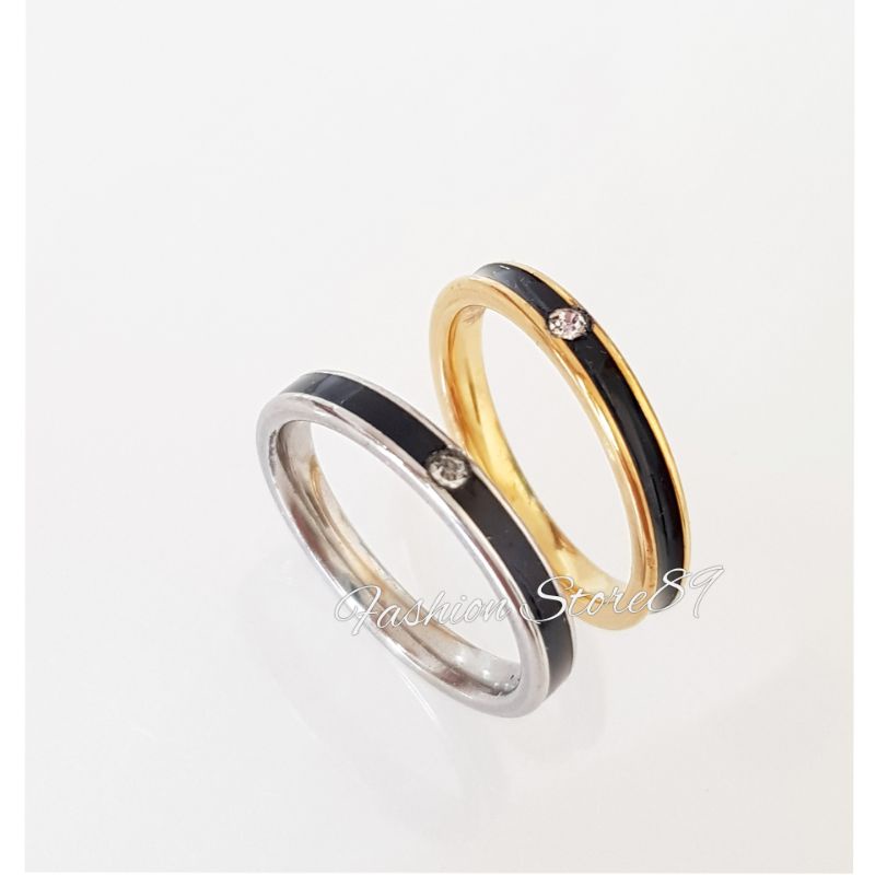 Impor Cincin Nikah Kawin Halal Titanium Gold Silver Permata Tanam Less Gold Silver Impor Cincin Elegant Antikarat Titanium