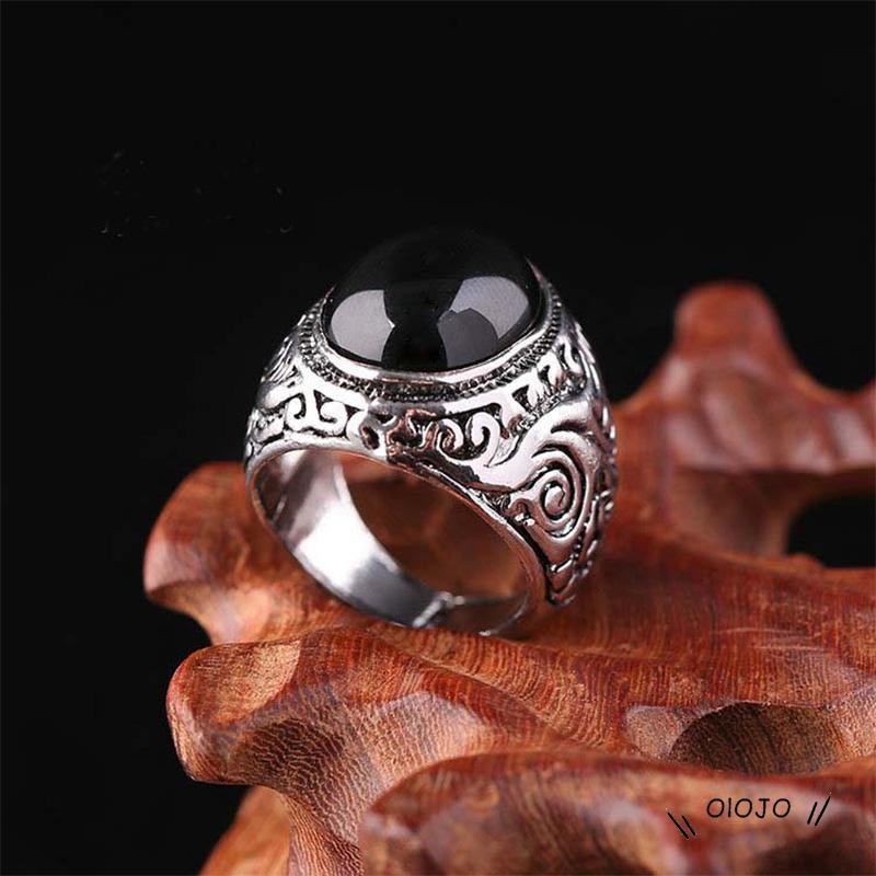 Cincin Model Terbuka Adjustable Gaya Retro Untuk Pria ol2