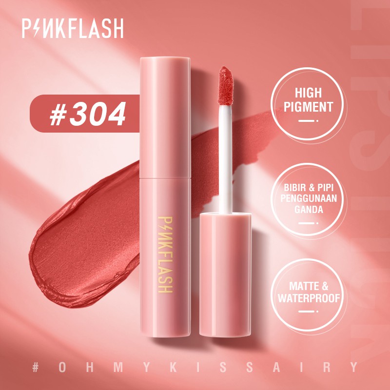 PINKFLASH OhMyKissAiry Kiss Air Matte Liquid Lipstick Lasting 8h Waterproof Lip &amp; Cheek Tint #304 Lipstick