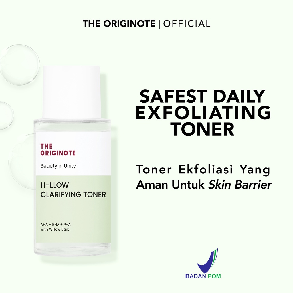 (READY) The Originote H-llow Clarifying Toner 80ml - Exfoliating Toner dan Hydrating Toner with AHA BHA PHA and Willow Bark