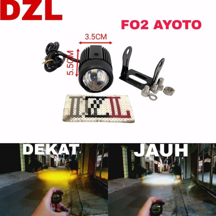 lampu tembak led laser d2 ayoto f02 2 warna 36 watt high low ac dc