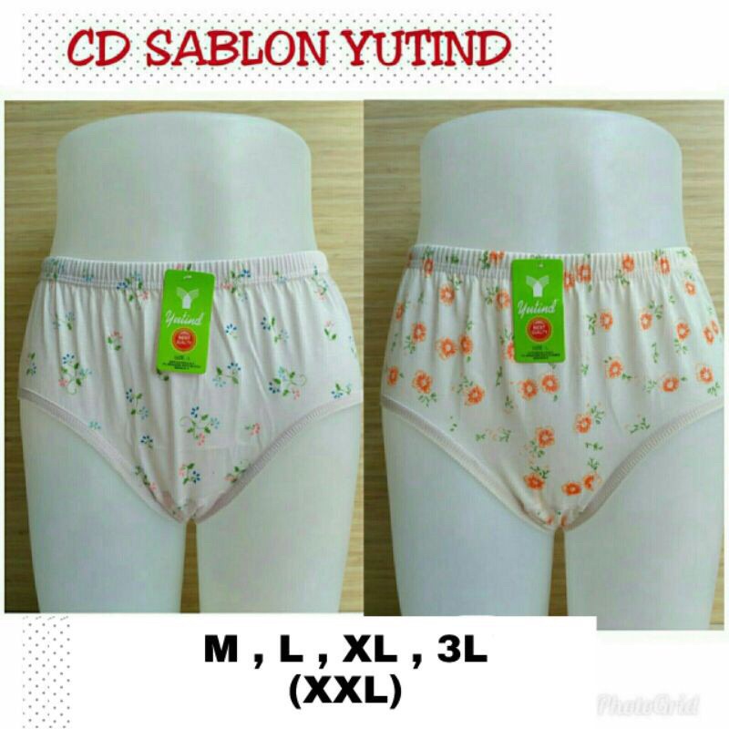 Celana Dalam Wanita Sablon Yutind 1lusin(12pcs) / Celana Dalam Murah / CD Wanita Bahan Katun Nyaman