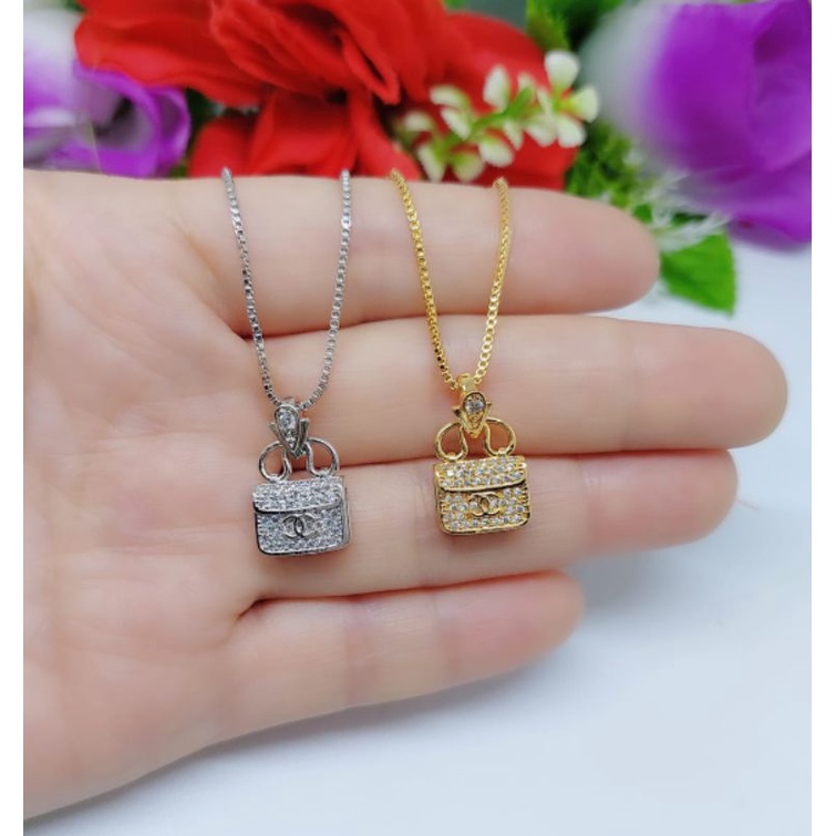 Set kalung+liontin kotak xuping permata lapis emas 19k H001.C001