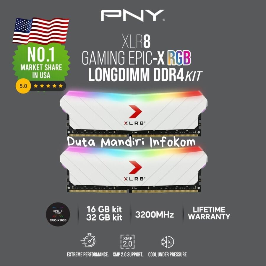 PNY XLR8 RGB DDR4 16GB (8GBX2) PC-25600 3200Mhz