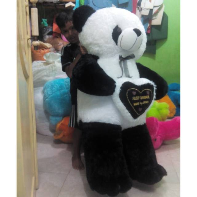 Boneka panda 125cm gratis border nama