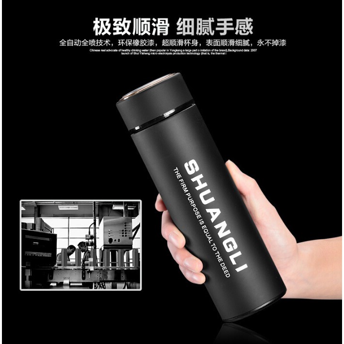 Botol Minum Termos Office 480ml Shuangli Black