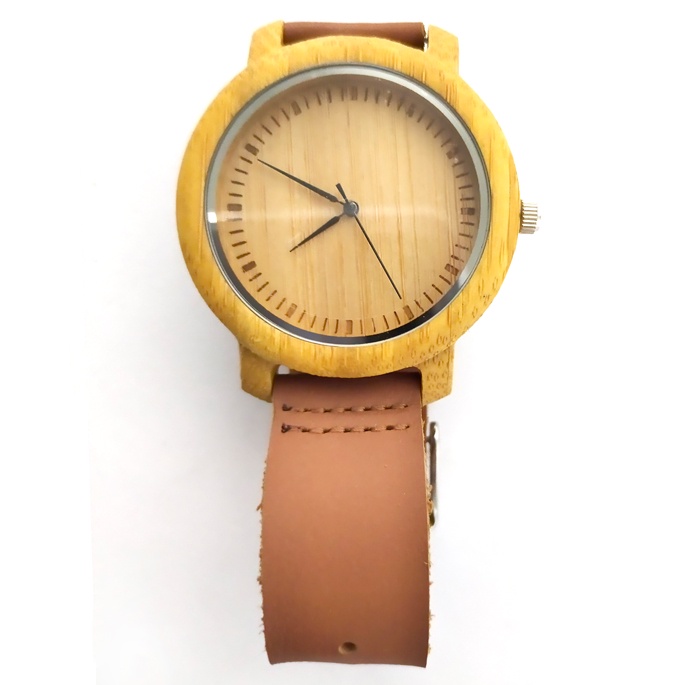 Jam Tangan Bambu Analog Pria - A09 - Brown