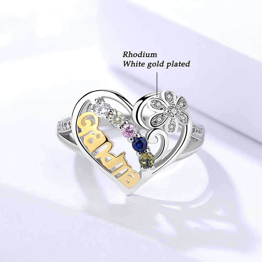 Hu Hu Hu Hu Hu Alat Bantu Pasang Kacamata♡ Cincin Desain Hati Hollow Hias Berlian Imitasi Untuk Hadiah Ulang Tahun