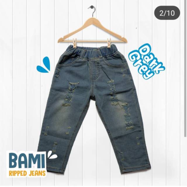 Ethan jeans celana jeans anak bahan jeans lembut tidak kaku bisa dilipat dengan motif berbeda