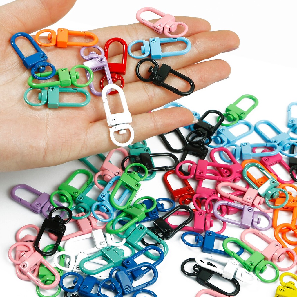 5 Pcs Klip Konektor Gantungan Kunci Mobil Bahan Logam Warna-Warni Ukuran 12x33mm